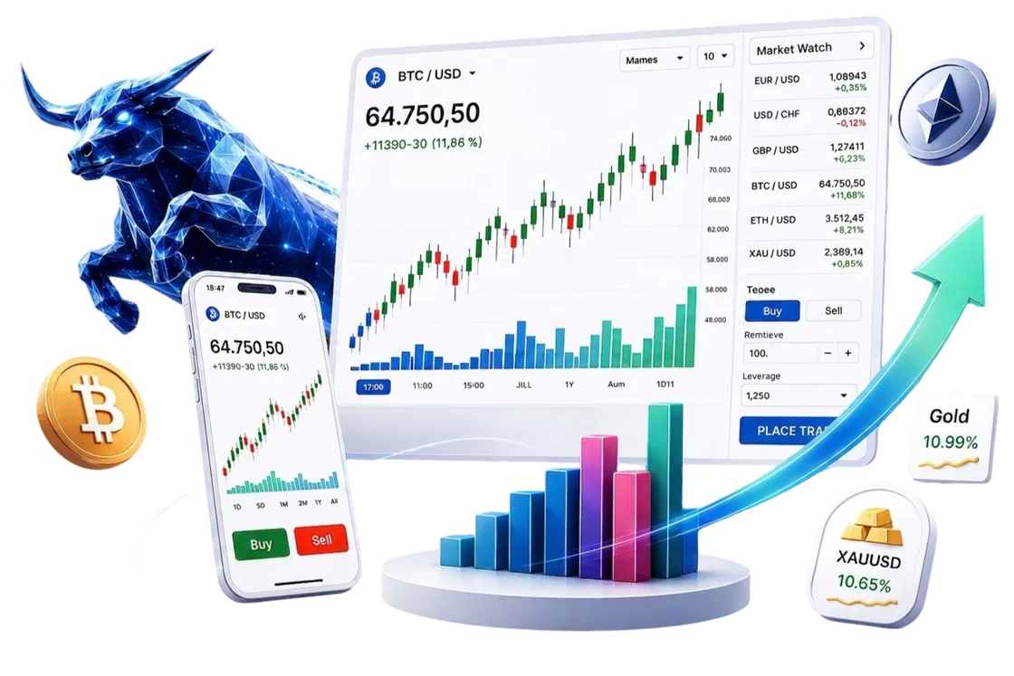 The CFD Markets trading platform on multiple devices